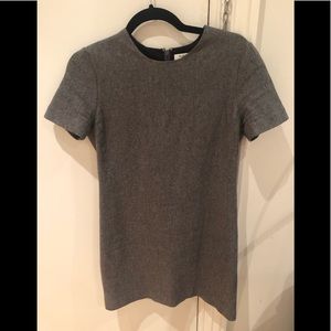Aritzia Grey Wool Short Sleeve Mini Dress